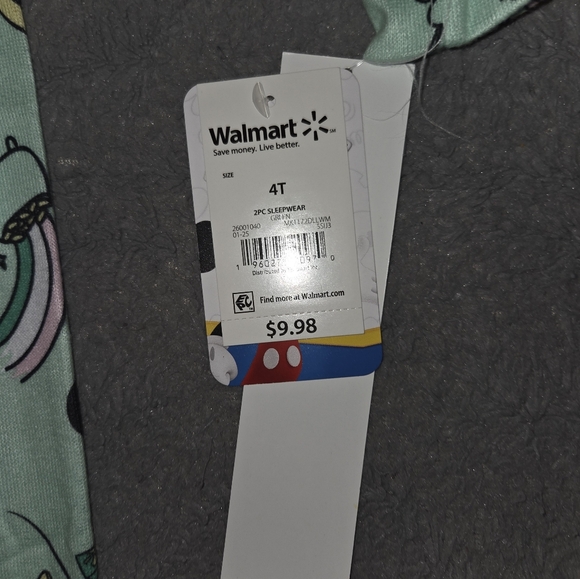 Disney Kids Pajama Set - Mint Green Mickey Mouse - Picture 2 of 3